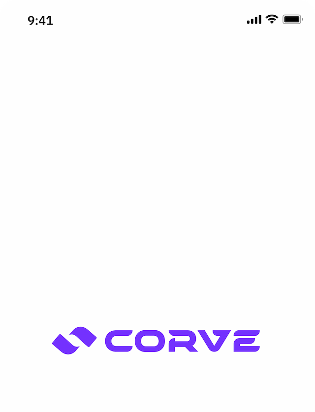 Corve app screens